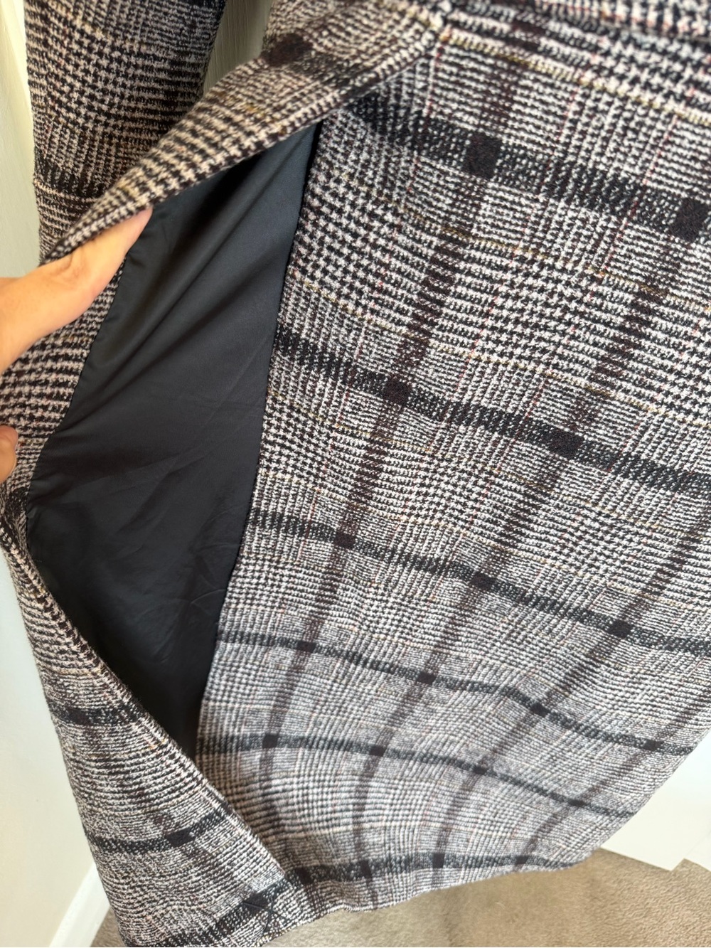 NWOT42% Wool Heavyweight Oversized Plaid Long Coat – Boutique Sample Fits S-L - Picture 8 of 16